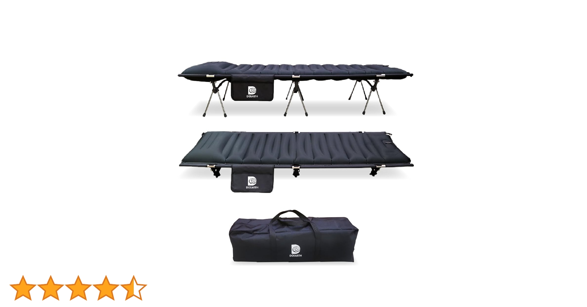 【送料無料】DOEARTH Gussuri コット ブラック キャンプ泊に沼るエアーコットマットGussuri【注文後2〜4営業日